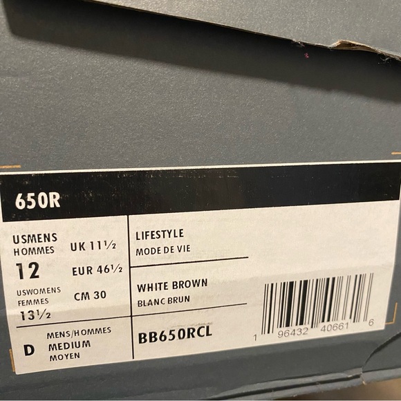 New Balance 650 CASUAL SHOES Men Size 12 White Orange Gray High Top Sneakers - Picture 8 of 9